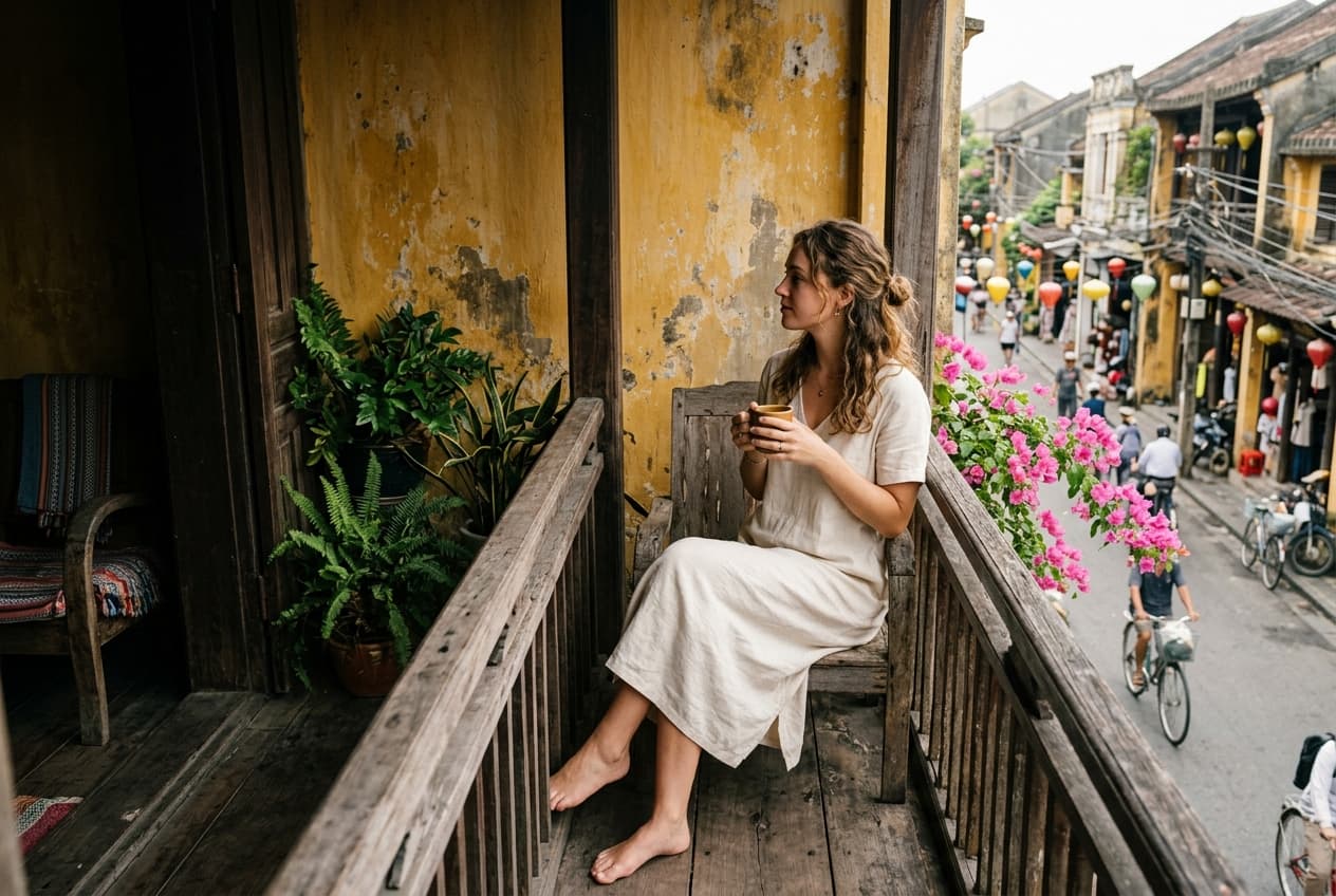 Balcony Check-in — Ban công phong cách cổ điển ngắm phố cổ bình yên